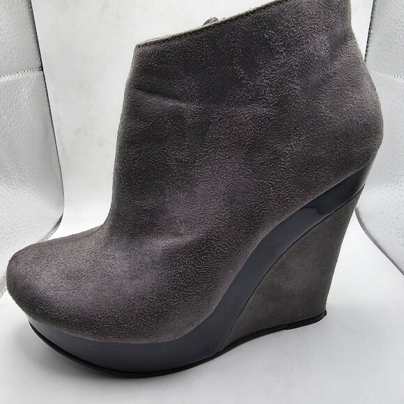 Michael Antonio Studio Gala Grey Wedge Ankle Boots 7 - Picture 5 of 13